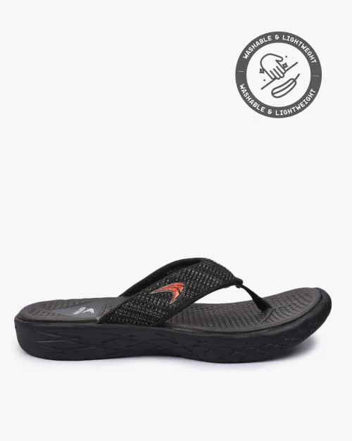 Textured Thong-Strap Flip-Flops