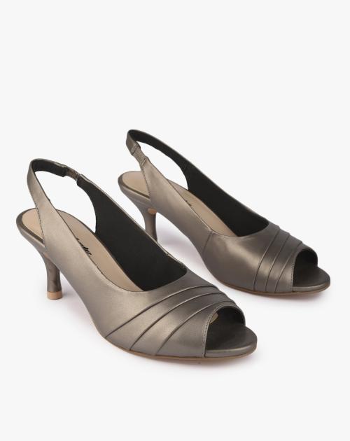 Peep-Toe Slingback Heeled Shoes