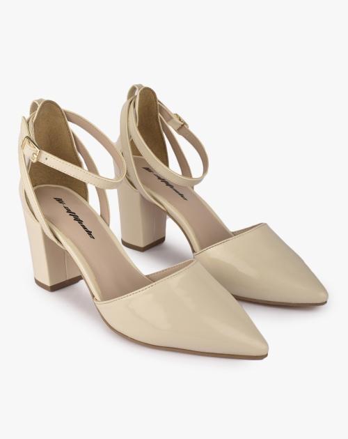 Pointed-Toe d'Orsay Chunky Heels