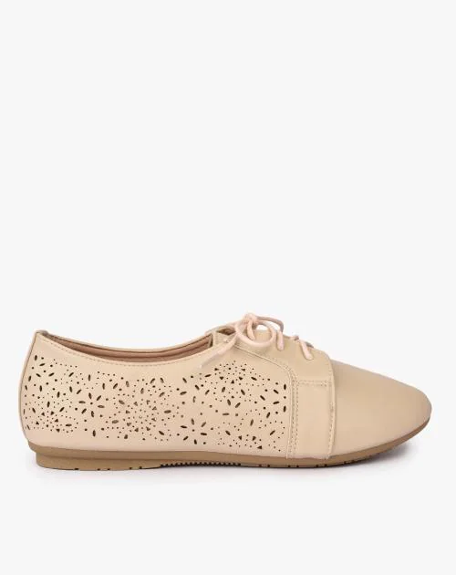 Laser-Cut Lace-Up Shoes