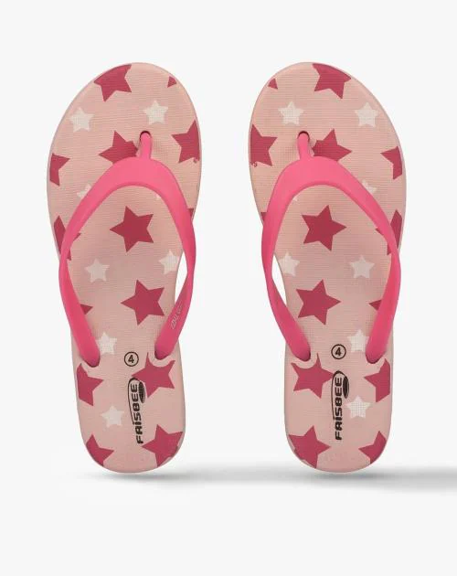 Printed Thong-Strap Flip-Flops