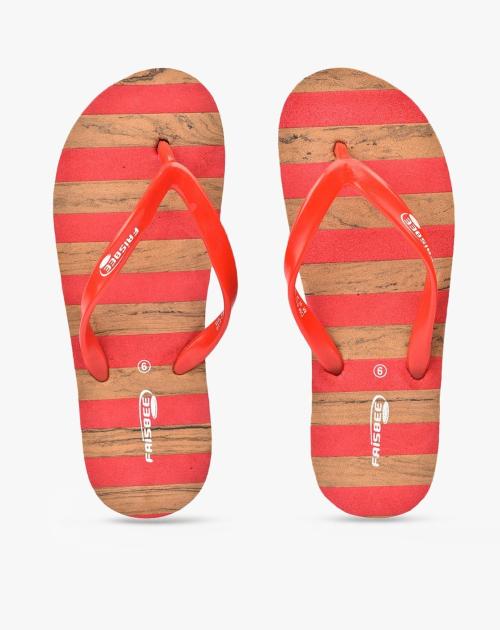 Striped Thong-Strap Flip-Flops