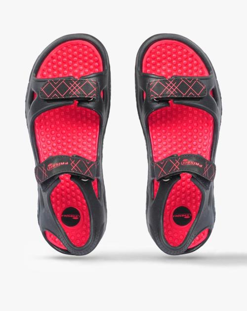 Geometric Print Sandals with Velcro Closure