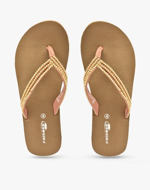 Embellished Thong-Strap Flip-Flops