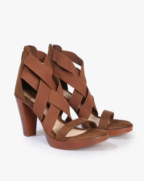 Criss-Cross Strap Chunky Heeled Sandals