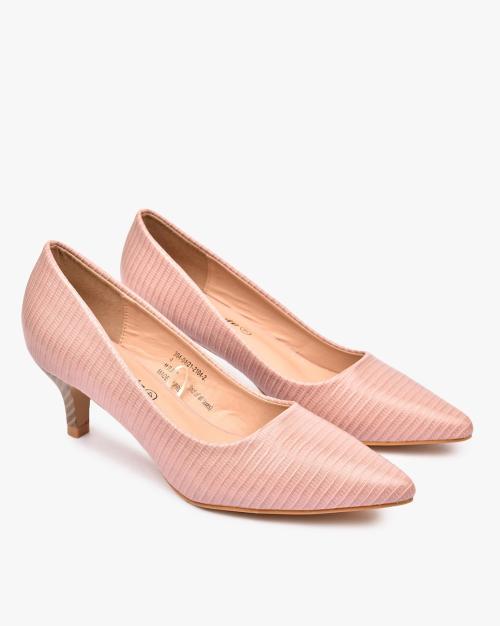 Reptilian Texture Pointed-Toe Pumps