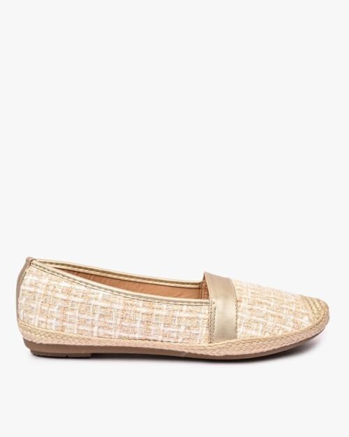 Woven Slip-On Shoes with Braided Accent