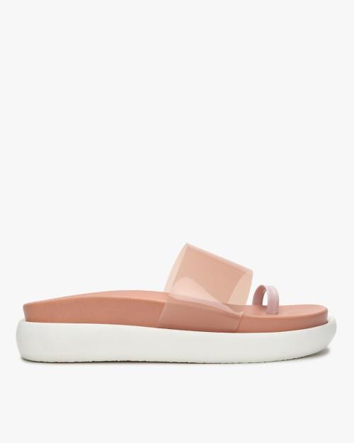 Toe-Ring Slides with Transparent Strap