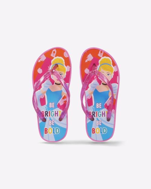 Cinderella Print Thong-Strap Flip-Flops