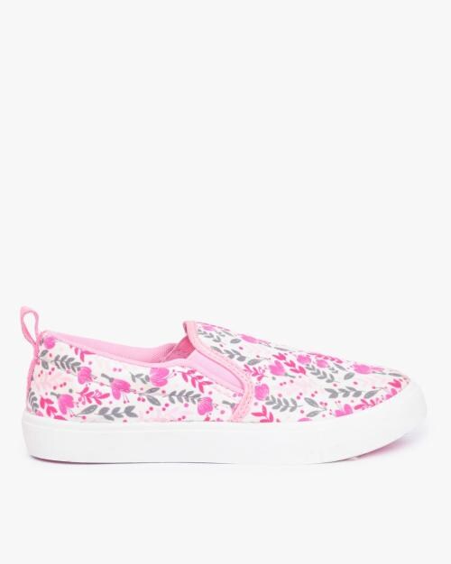 Floral Print Slip-On Plimsolls with Pull-Tabs
