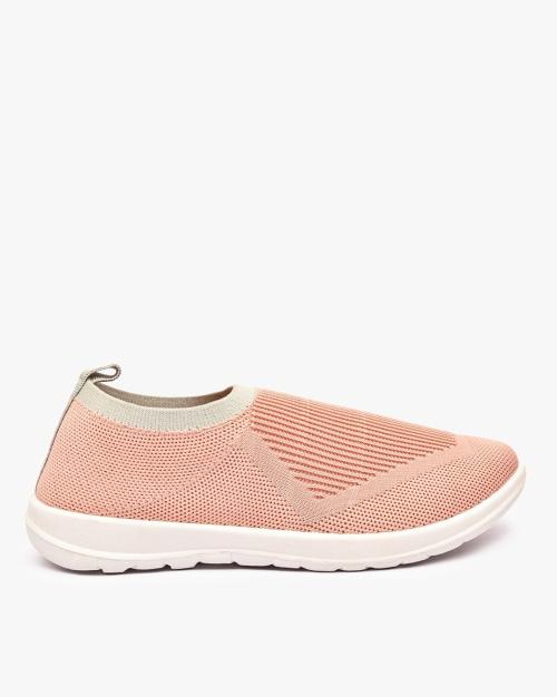 Textured Slip-On Shoes with Pull-Up Tabs