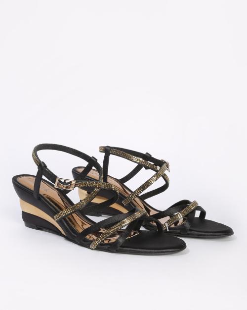 Embellished Strappy Wedges