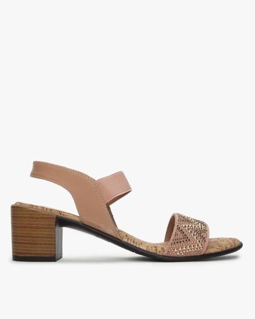 embellished chunky heels