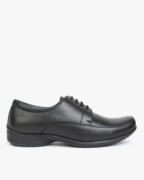 Men Panelled Lace-Up Derby Shoes