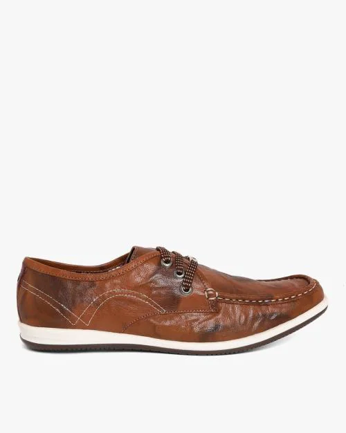 Square-Toe Lace-Up Shoes