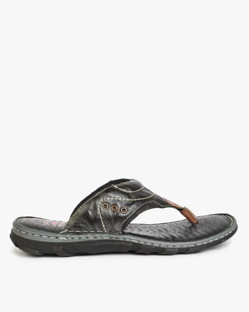 Slip-On Sandals with Eyelet Accent