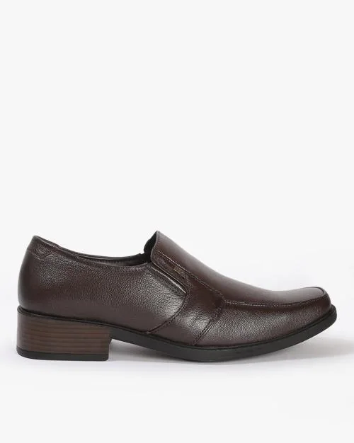 Square-Toe Slip-On Formal Shoes