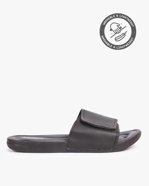 Buy Men Brand Print Slides with Velcro Strap Online at Best Prices in