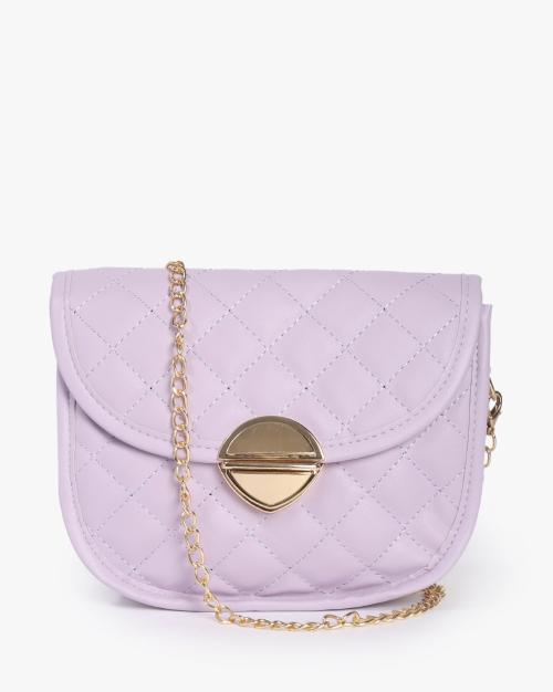 Women Quilted Sling Bag with Chain Strap