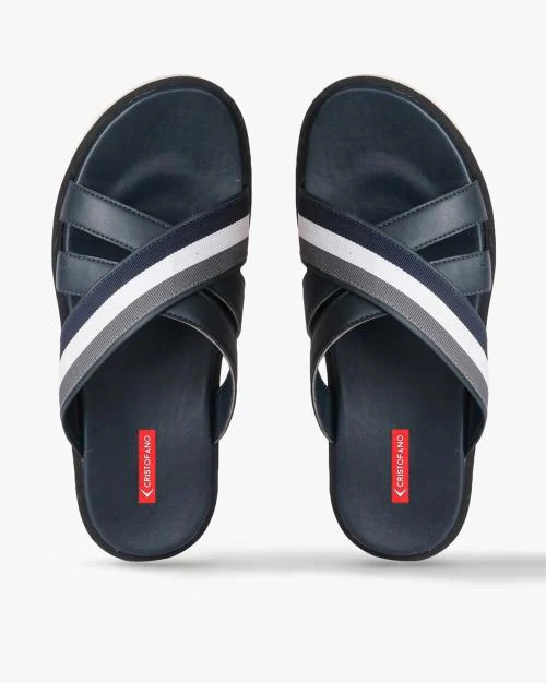 Men Double-Strap Criss-Cross Sandals