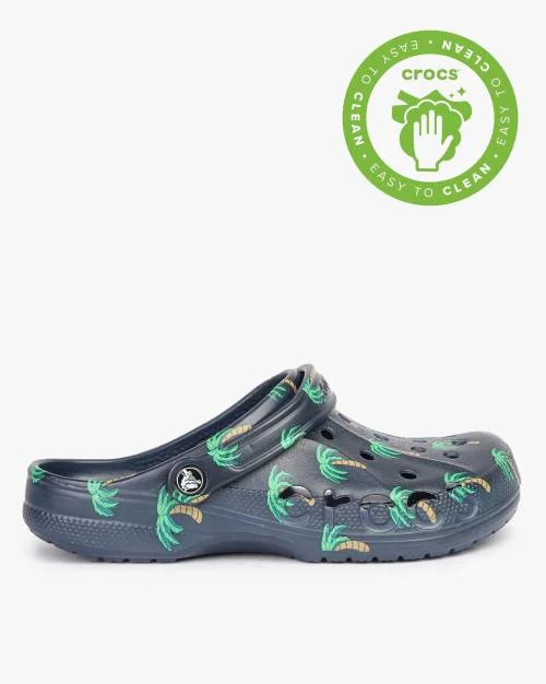 Tropical Print Slingback Clogs