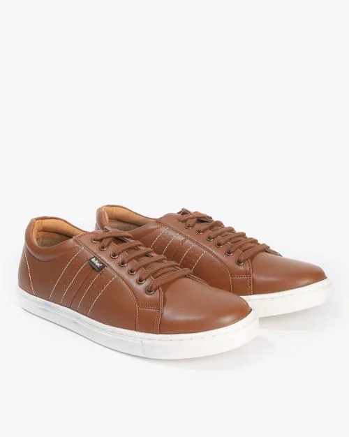 Men Round-Toe Lace-Up Sneakers