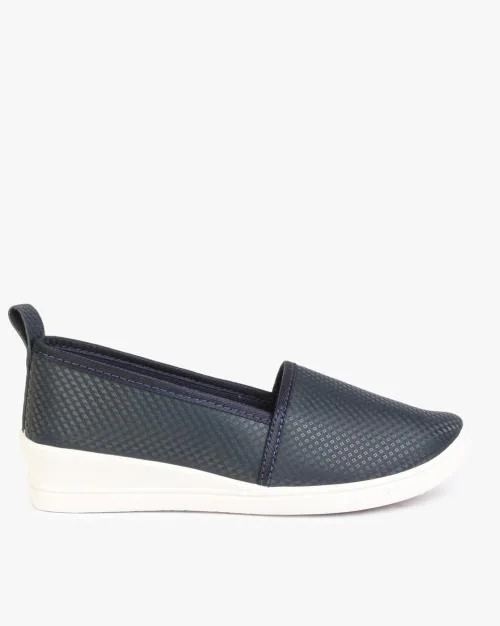 Micro Print Panelled Slip-On Shoes