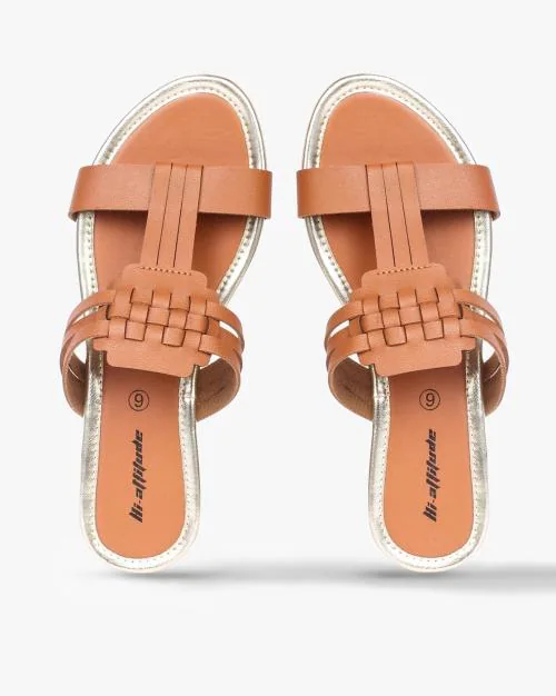 Open-Toe Slip-On Flat Sandals