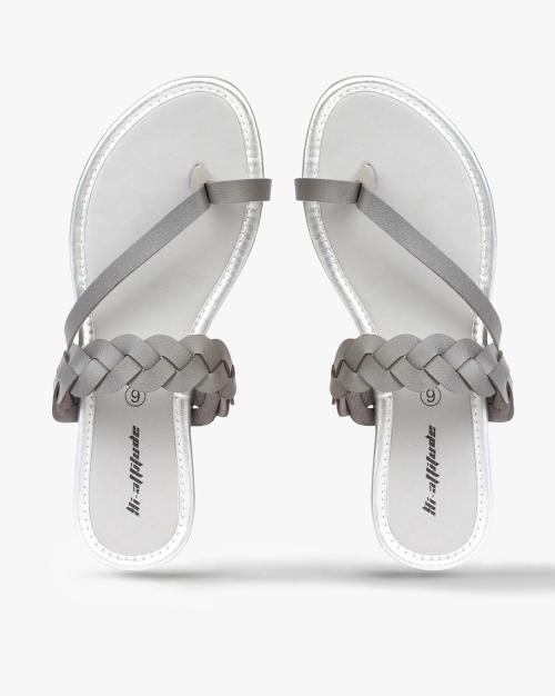 Toe-Ring Sandals with Braided Strap