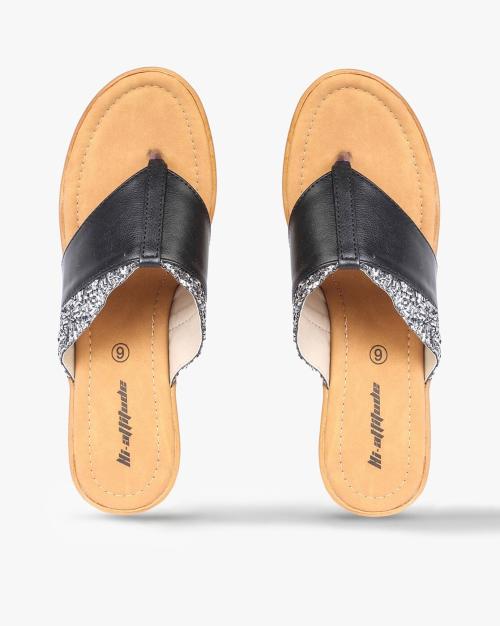 Embellished Thong-Strap Heeled Sandals