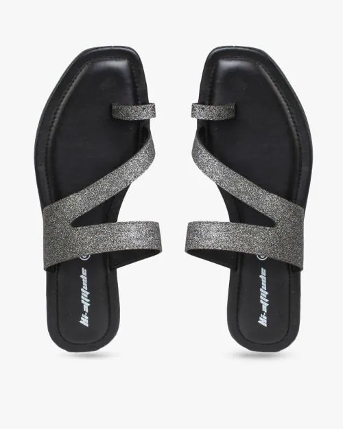 Glittery Toe-Ring Sandals