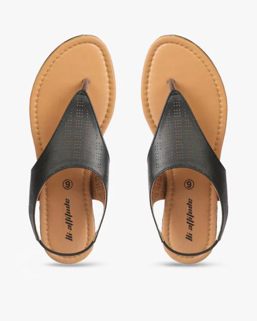 Perforated Slingback Flat Sandals