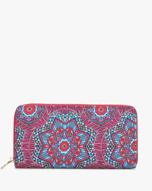 Floral Print Zip-Around Wallet