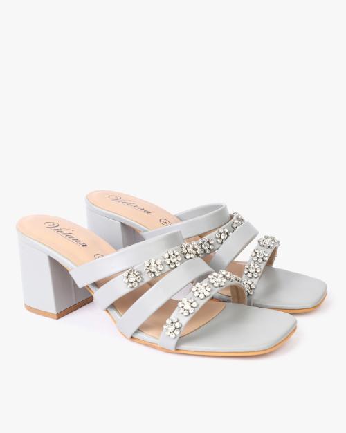 Buy Embellished Chunky Heeled Sandals Online at Best Prices in India ...