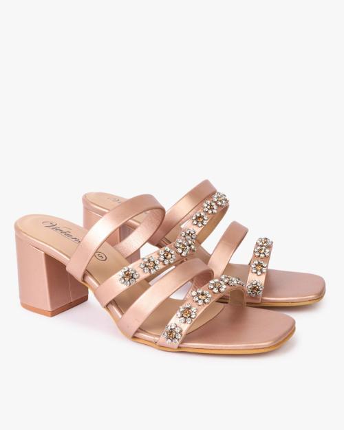 Embellished Chunky Heeled Sandals