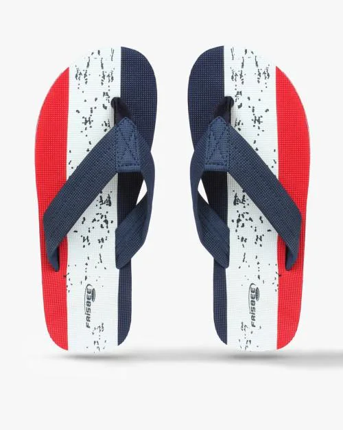 Striped Thong-Strap Flip-Flops