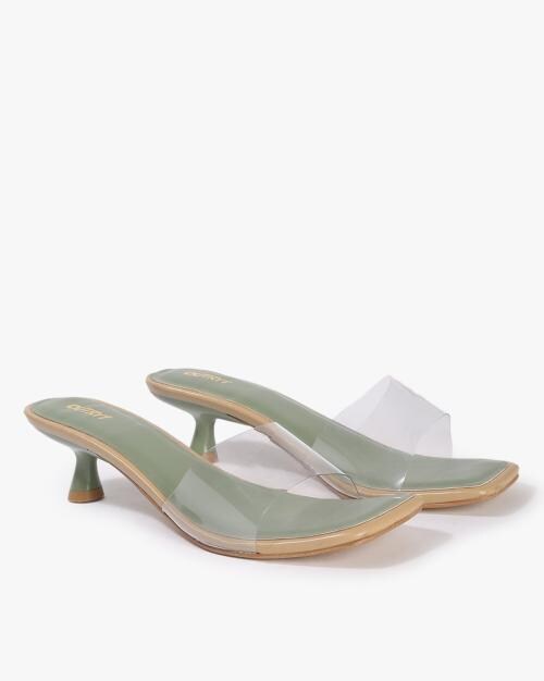 Transparent Strap Kitten Heels