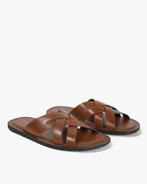 Criss-Cross Slip-On Sandals
