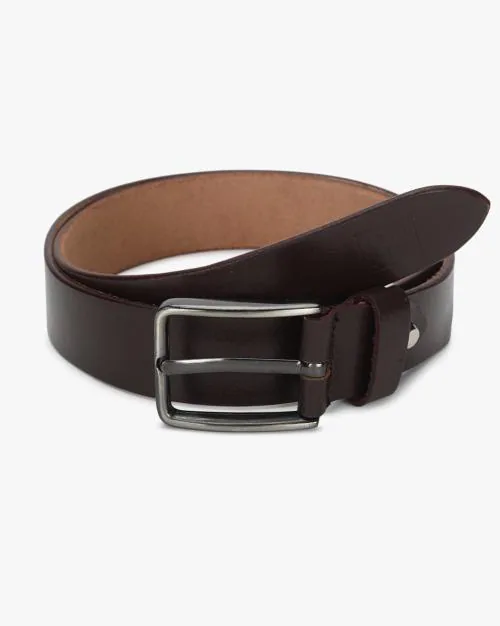 Leather Belt with Tang Buckle