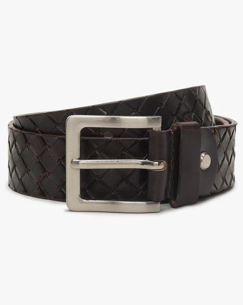 Pattern Weave Leather Belt