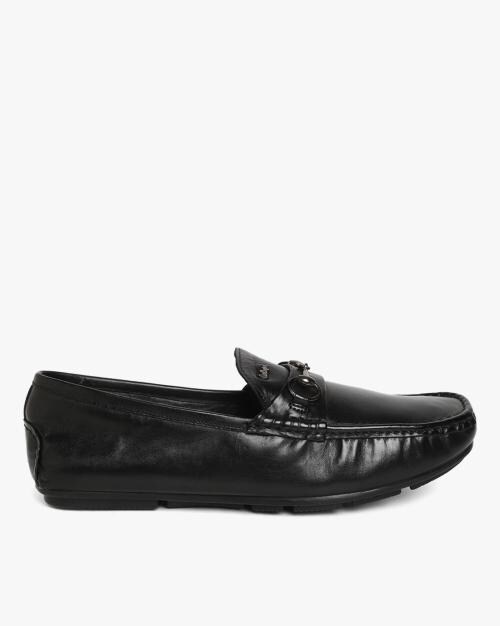 metallic slip on loafers
