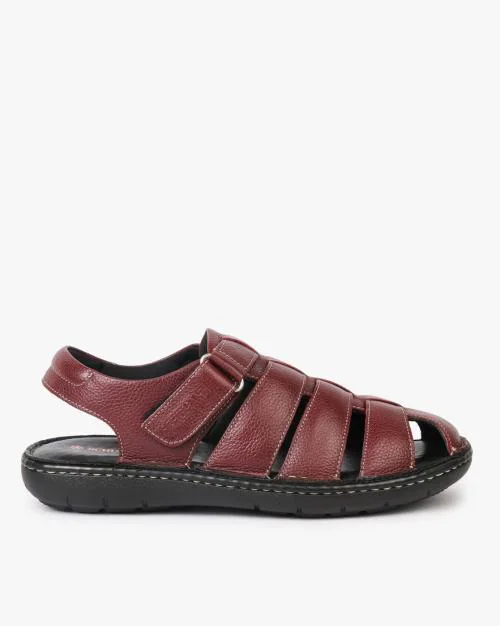 Leather Fisherman Sandals with Velcro Closure