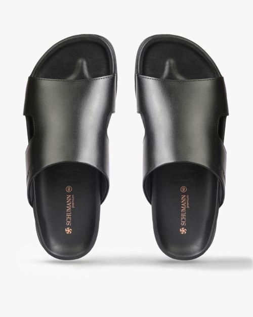 Leather Open-Toe Slides