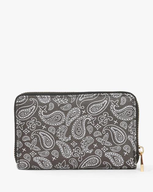Paisley Print Zip-Around Wallet