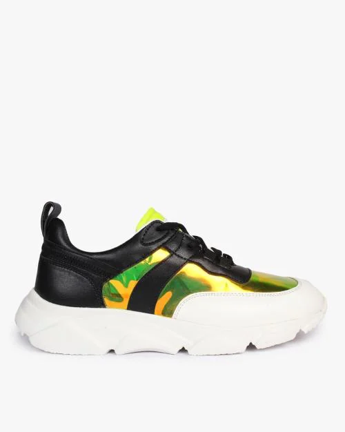 Colourblock Panelled Lace-Up Shoes