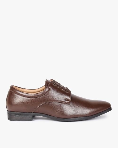 Almond-Toe Formal Derby Shoes