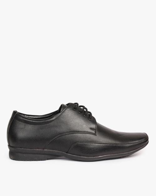 Men Panelled Lace-Up Derby Shoes