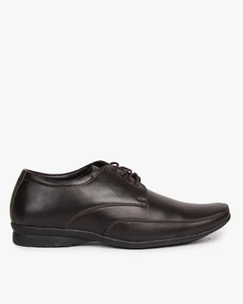 Men Panelled Lace-Up Derby Shoes