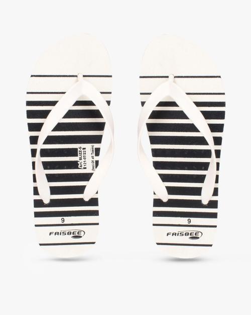 Striped Thong-Strap Flip-Flops