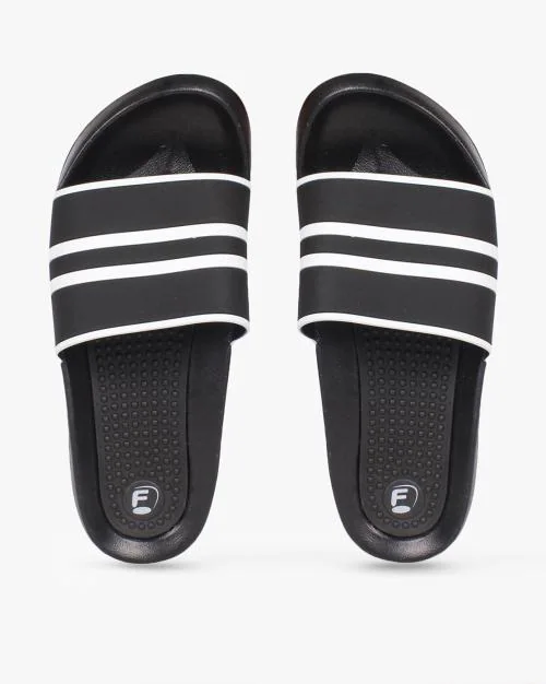 Striped Open-Toe Slides